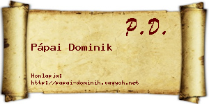 Pápai Dominik névjegykártya